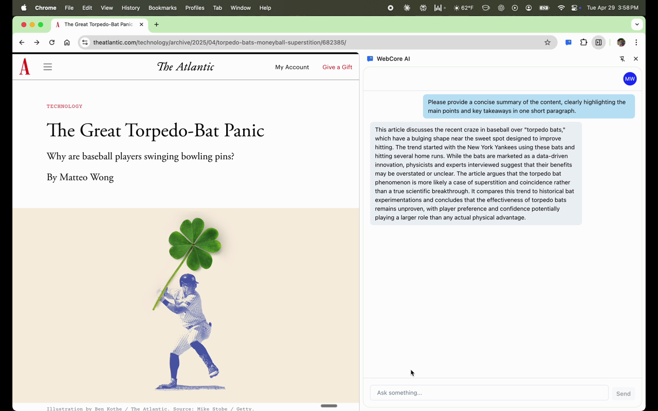 Webcore Extension Screenshot and Demo Video Thumbnail